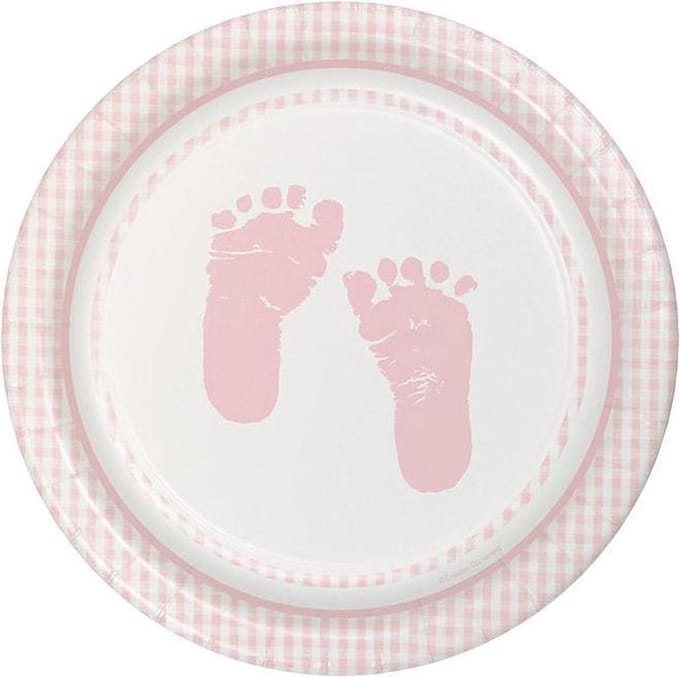 Bord Baby girl voetjes 22cm 8 stuks