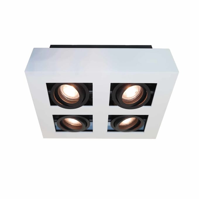 Artdelight - Spot Bosco 4 lichts L 25 cm B 25 cm wit-zwart