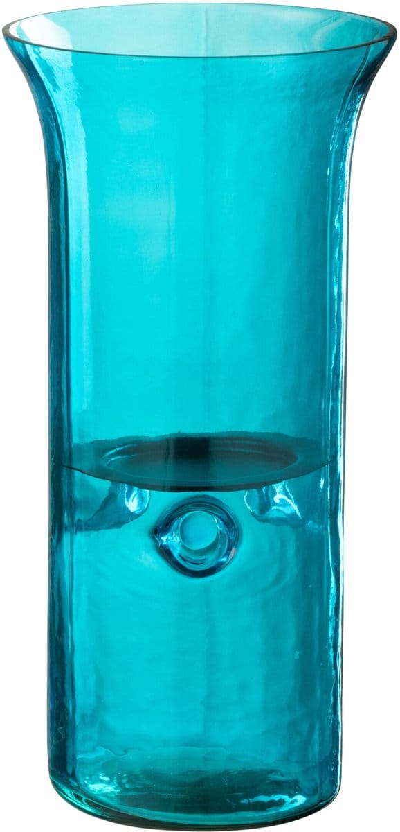 J-Line windlicht Tarifa Smal - glas - azuur - medium