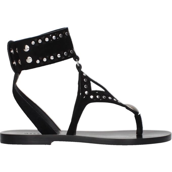 Isabel Marant Zwarte Leren Flip-Flop Sandalen