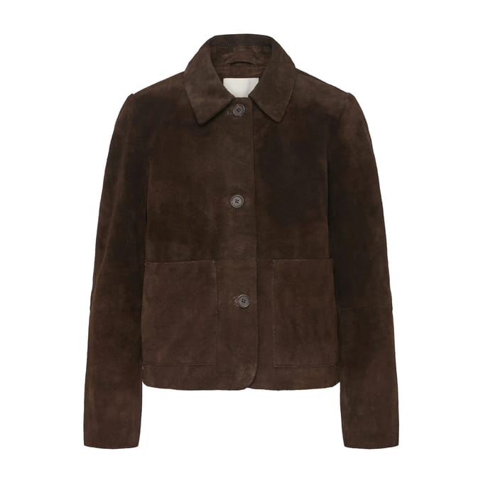 Leren jack met kentkraag model 'ALAVA'