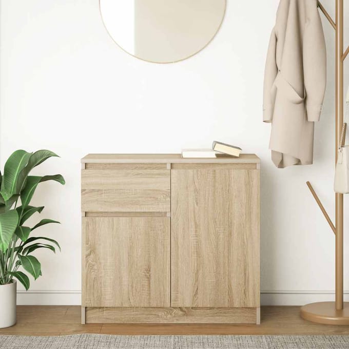 vidaXL - Dressoir - met - lade - 71x35x65 - cm - spaanplaat - sonoma - eikenkleurig