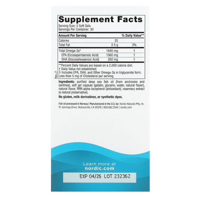 Nordic Naturals, EPA Xtra, Geweldige Citroensmaak, 60 Softgels