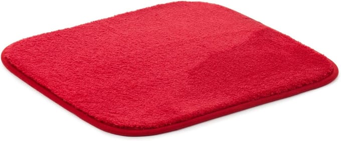 Hoogpolig Badmat Rood - Zacht & Antislip - 50x45 cm