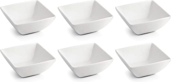 BonBistro Dipschaaltjes Yong Squito 10 x 10 cm - Wit - 6 stuks