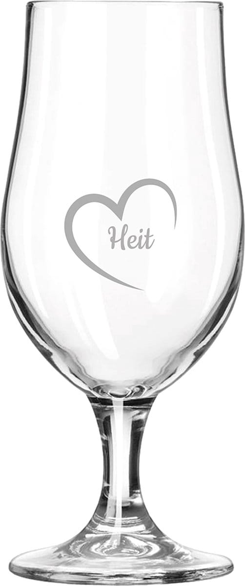 Gegraveerde bierglas op voet 49cl Heit mei hert