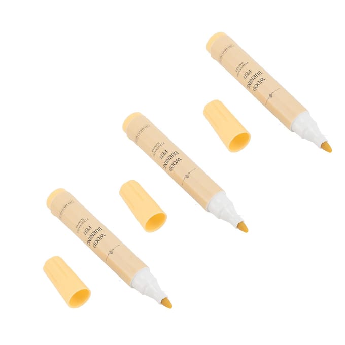 3 stuks Houtbrandpen Kit Pyrografie Marker Set Schroeigereedschap voor Beginnersprojecten beige