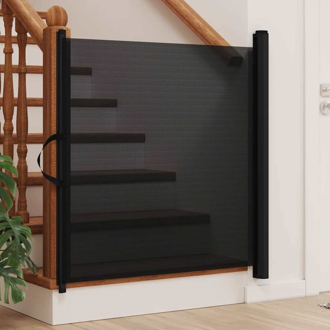 Barrière pour animaux extensible noire 82,5 x 125 cm
