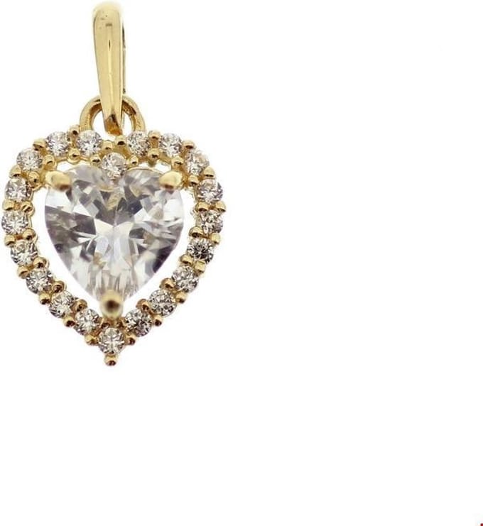 14k Geelgouden Hanger hart zirkonia - 4018457