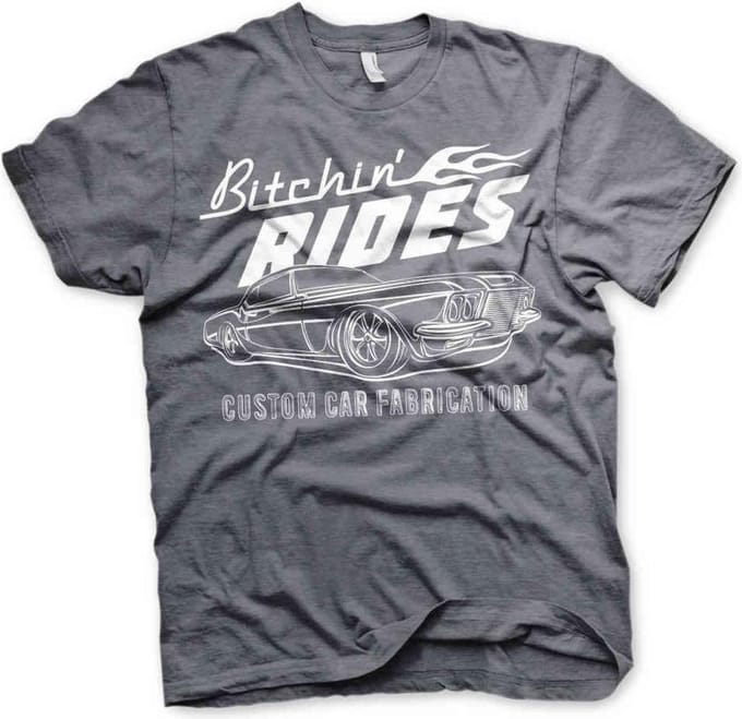 Bitchin' Rides Heren Tshirt -L- Custom Car Fabrication Grijs