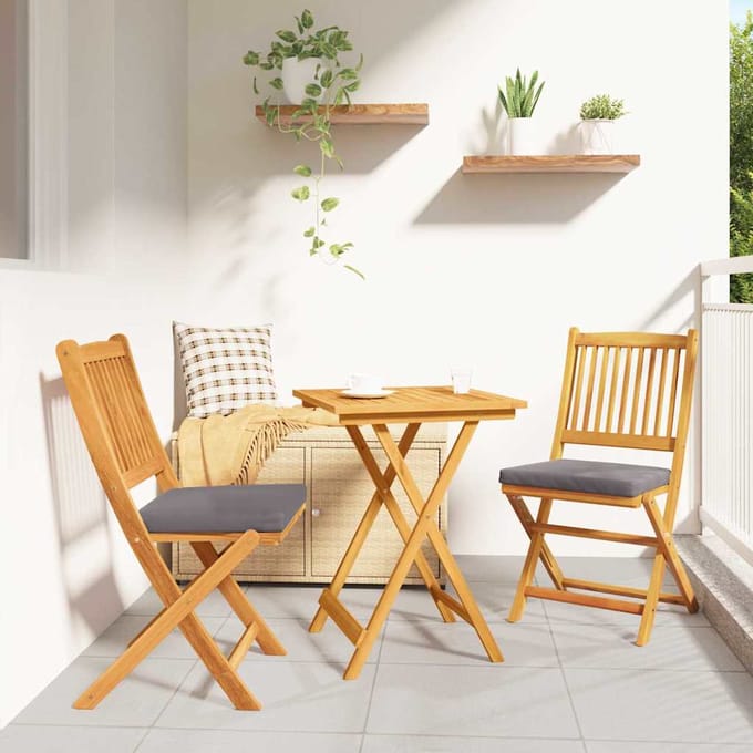 vidaXL - Tuin - Bistro - Set - 3 - st - Bruin - Massief - Acacia - Hout
