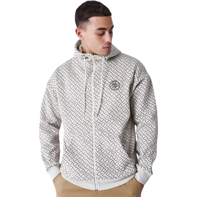 Geprinte monochromatische hoodie met rits Project X Paris