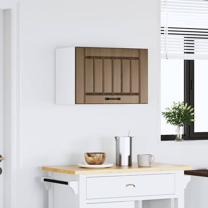 vidaXL - Keukenbovenkast - Lucca - bewerkt - hout - bruin - eikenkleur