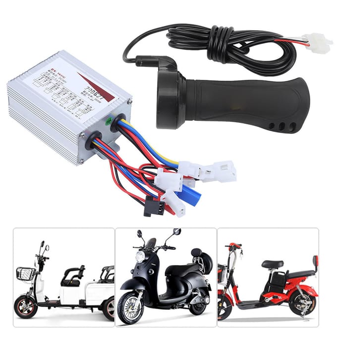 36V 350W Kleurrijke Koppen Elektrische Fiets Controller en Verlengde Kabel Gashendel Set white