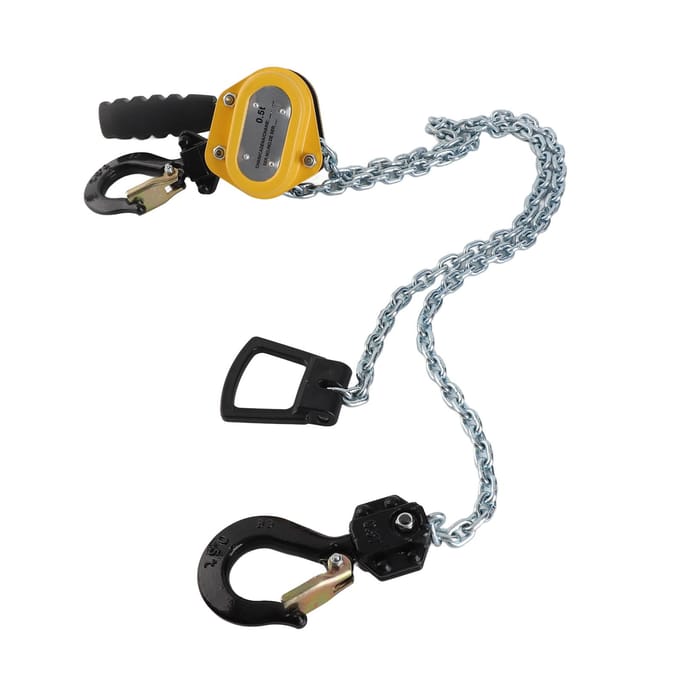 Hefboomblok Hefboom Katrol Mini Draagbaar Hefratel met 1,5 meter Ketting 500 kg Belasting wit