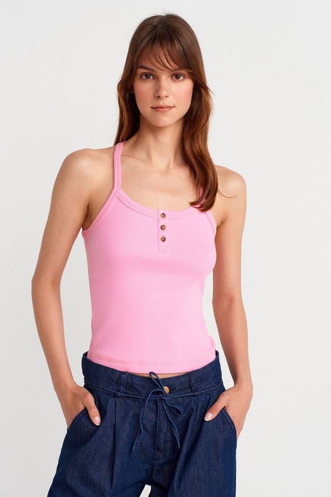 Slim Fit Geribbelde Brei Top