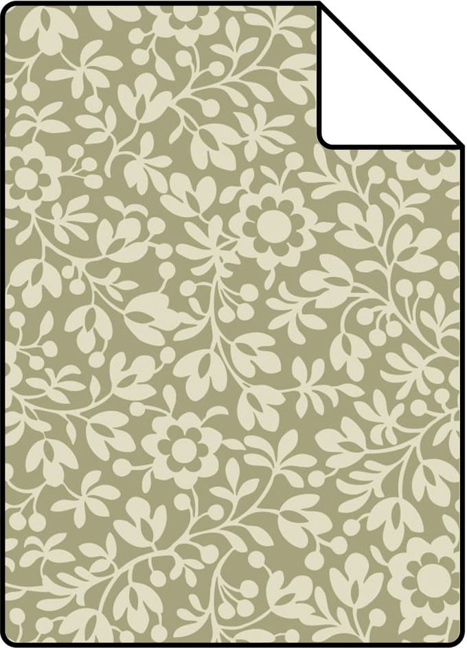 Proefstaal ESTAhome behang bloemetjes groen - 26.5 x 21 cm - 131669-S