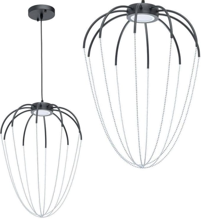 Toolight App1476 Hanglamp Zwart 28X23X28Cm