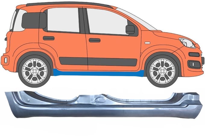 Volledige dorpel voor Fiat Panda 2012- / Rechts