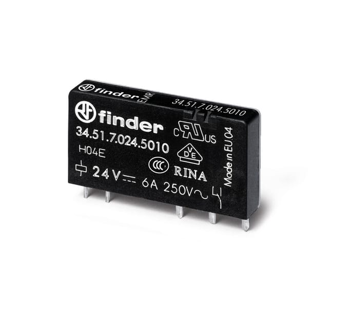 Finder Ultra Slim PCB Relais 6A 60VDC Enkele Contact - 34.51.7.060.5010