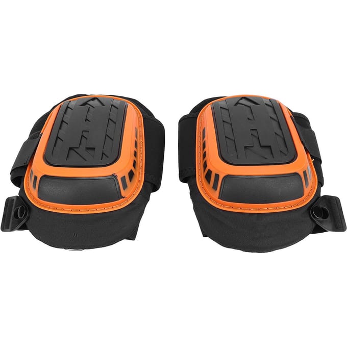 Genouillères professionnelles pour travail de sol Mousse épaisse robuste Protection du travail Coque dure Silicone orange