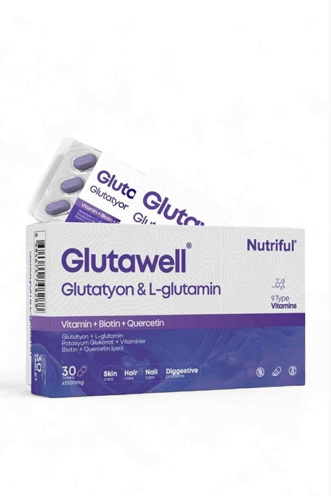 Nutriful GlutaWell Glutathion & L-Glutamine met 9 Vitamines, Biotine & Quercetine – 30 Tabletten (1500 mg)