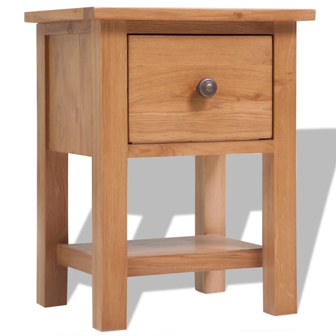 vidaXL - Nachtkastje - 36x30x47 - cm - massief - eikenhout