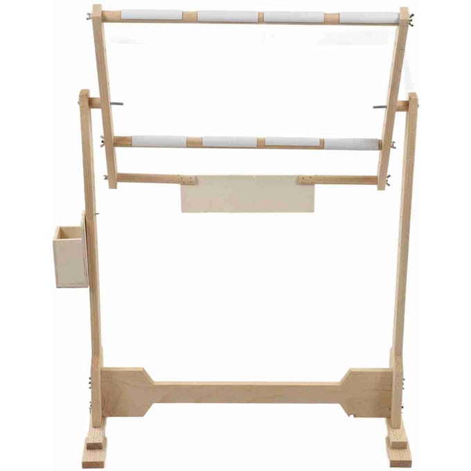 9CT Kruissteek Frame Vloerstandaard Houten Borduurwerk Tapijt Hoepels 50cm wit
