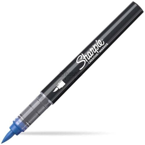 Sharpie Creative Marker Acrylverfmarkers | Brushtip | Verfmarkers op waterbasis | Inkt loopt niet door en geschikt voor de meeste oppervlakken | Blauw | 6 stuks