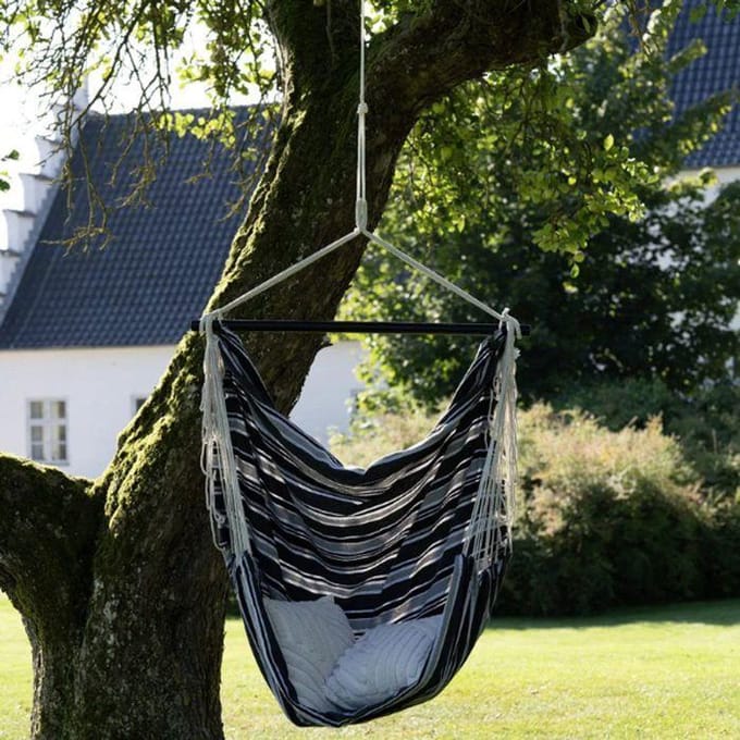 house nordic lamia hangmat stoel - zwart, grijs & wit