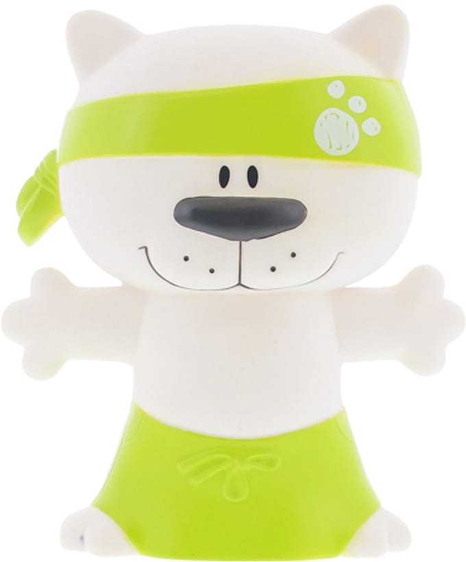Spaarpot tijger ninja "Charly" wit-lemon