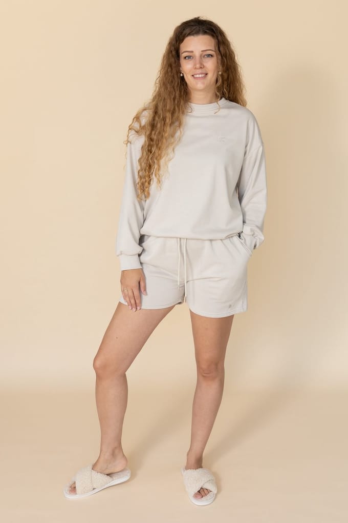 Dames Joggingpak Luxe - Beige - Maat S - Lounge We Are