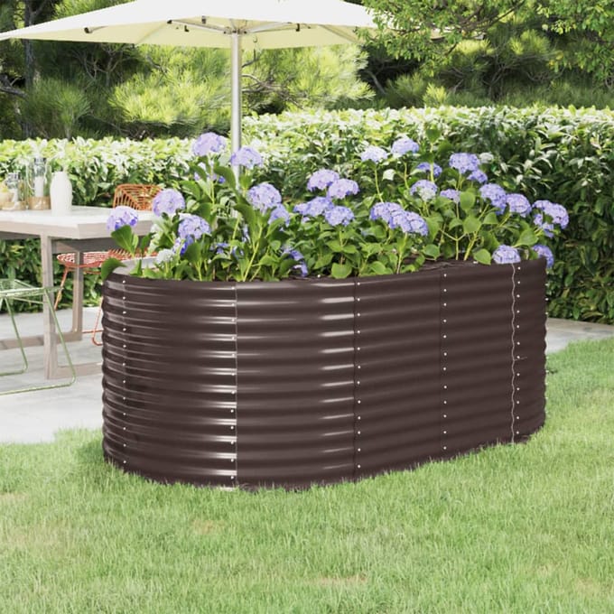 vidaXL - Plantenbak - 175x100x68 - cm - gegalvaniseerd - staal - bruin