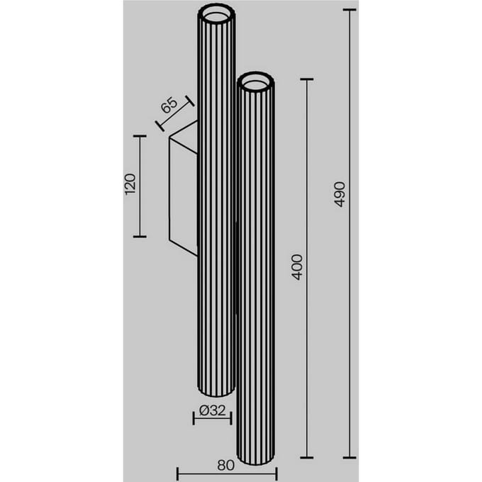 Maytoni LED wandlamp Calipso, wit, hoogte 49 cm, metaal, 4-lamps