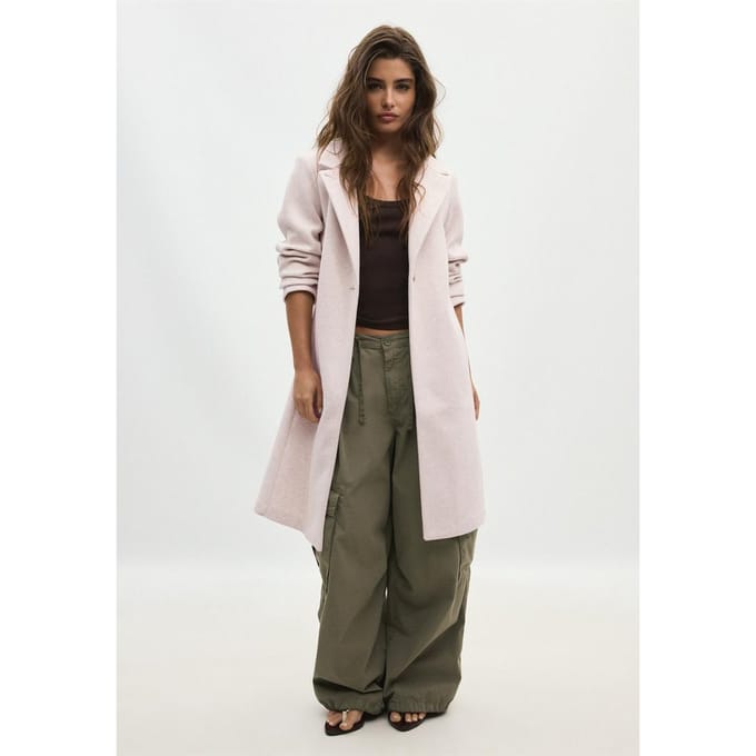 Stradivarius Basic jas met zachte touch  Ecru S