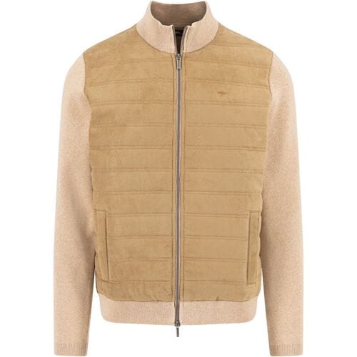 Fynch-Hatton Vest Hybrid Suede Look Fabric Taupe / male