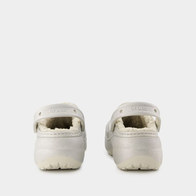 Klassieke platform glittersandalen - Crocs - synthetisch - zilver