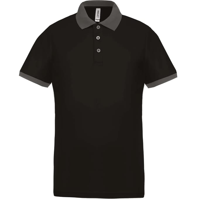 Herensportpolo 'Proact' met korte mouwen Black/Sporty Grey - 3XL