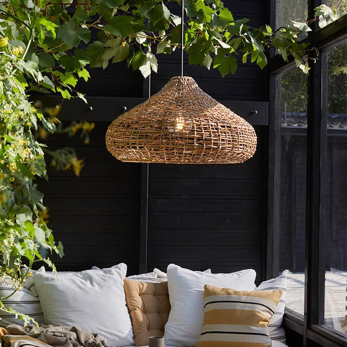 PR Home Mira buiten hanglamp, Lampakanay, stekker, Ø 70 cm