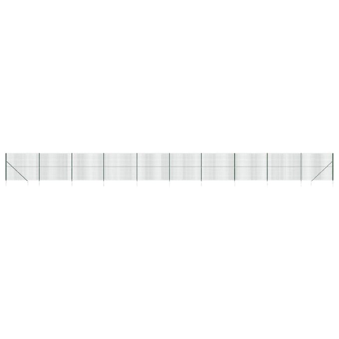 vidaXL - Draadgaashek - met - grondankers - 1,6x25 - m - groen