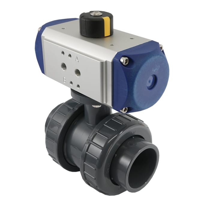 32mm 2-Weg PVC Pneumatische Kogelkraan Veersluitend - VDL - 614P032-PC-006