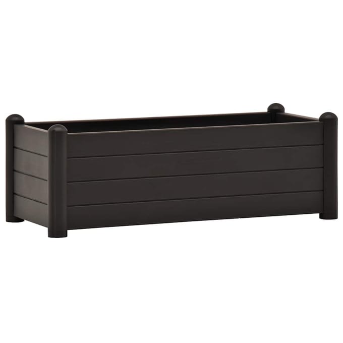 vidaXL - Plantenbak - verhoogd - 100x43x35 - cm - PP - antraciet