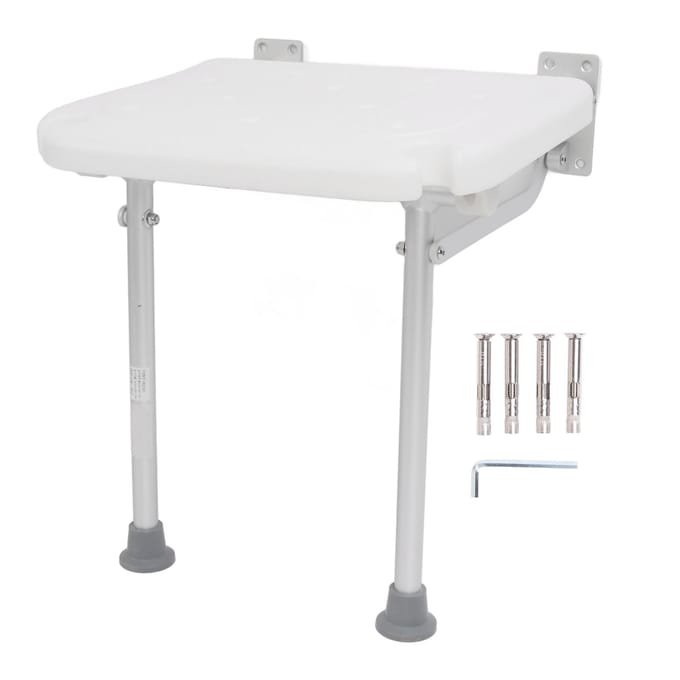 Tabouret de douche de maternité mural pliable, chaise de douche murale pliable, tabouret de douche rabattable pour white