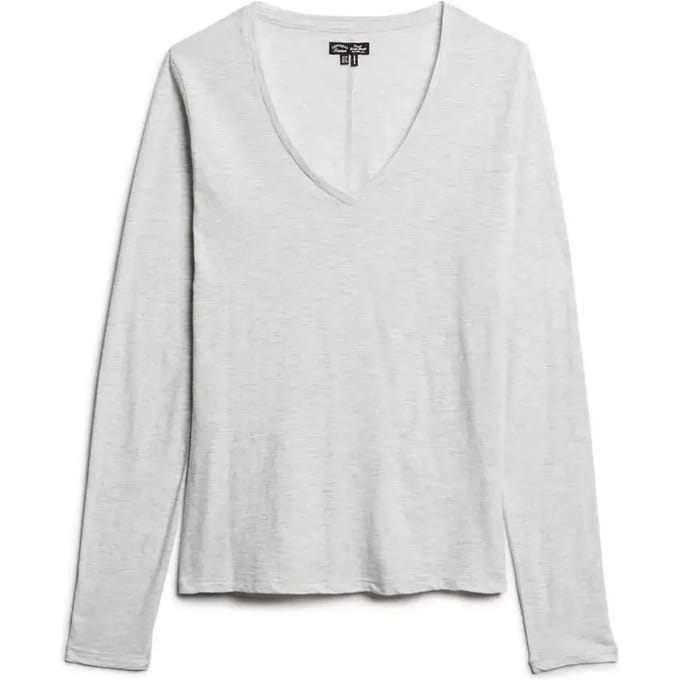 Superdry - Jersey top met V-hals en lange mouwen - Dames