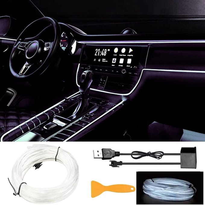 Dailysuppliess Auto Interieur Verlichting - Led Strip Auto – 6M – Met App - Wit
