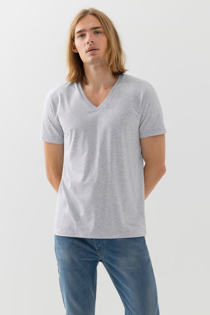 V-hals Serie Dry Cotton Colour Light Grey Melange