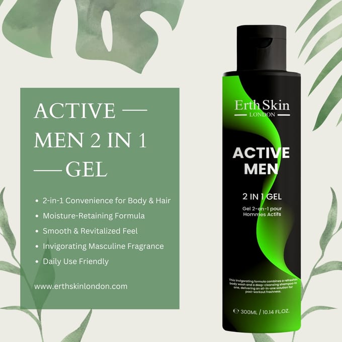 ErthSkin London ACTIEVE MANNEN 2 IN 1 GEL 300