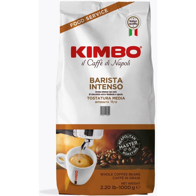Kimbo Barista Intenso 1 kg | Hele bonen | Afrika, Azië, Centraal- en Zuid-Amerika | Intense espresso donkere branding chocolade peper aroma