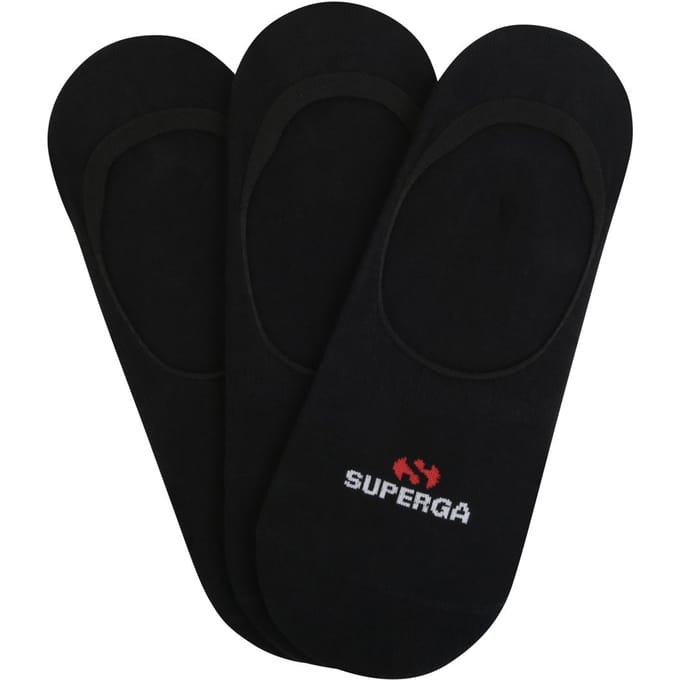 Superga Dames/Dames No Show Sokken (Set van 3) (Zwart)