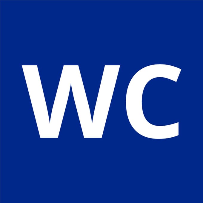 WC sticker, blauw 300 x 300 mm